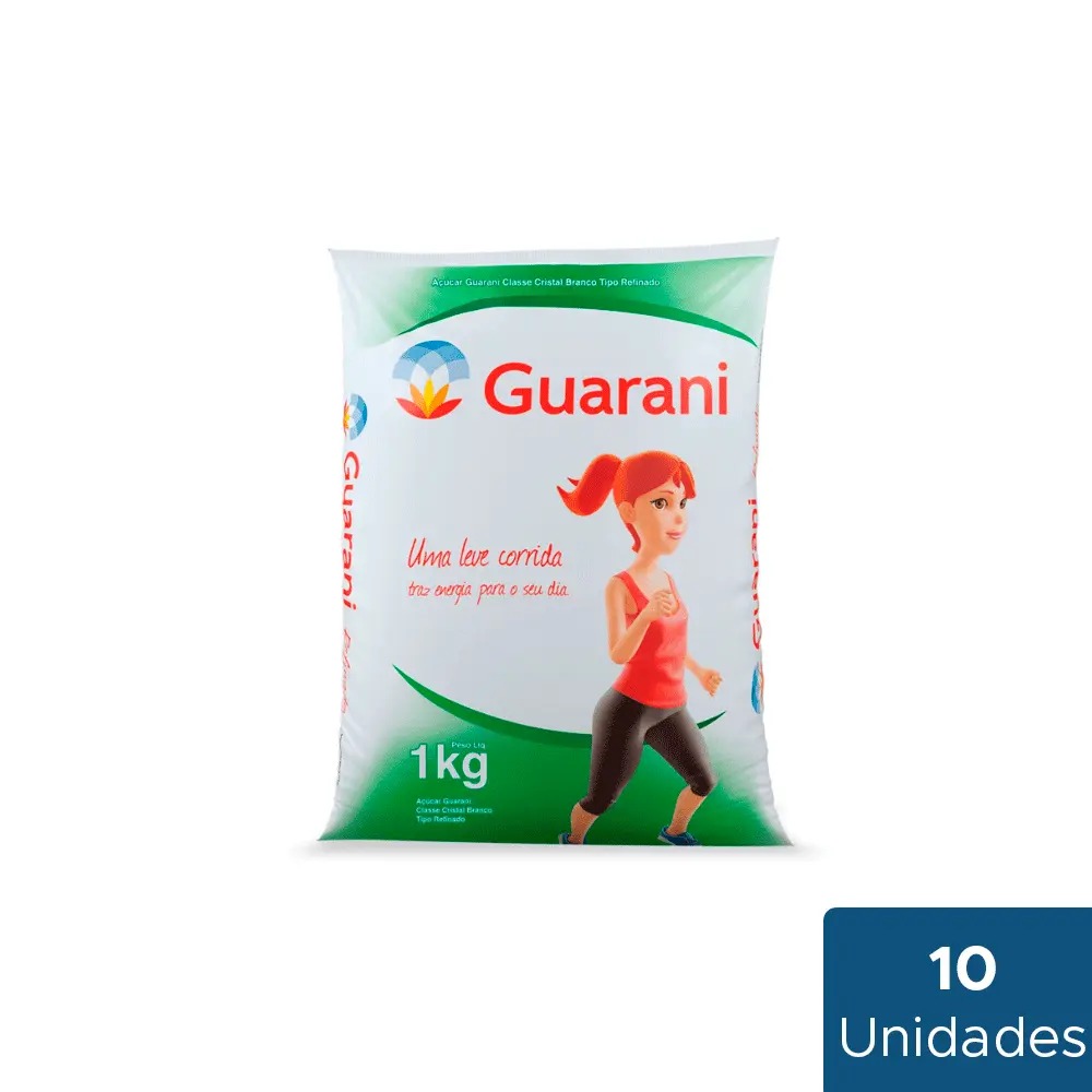 Açúcar Refinado Guarani 10 Pacotes de 1Kg cada