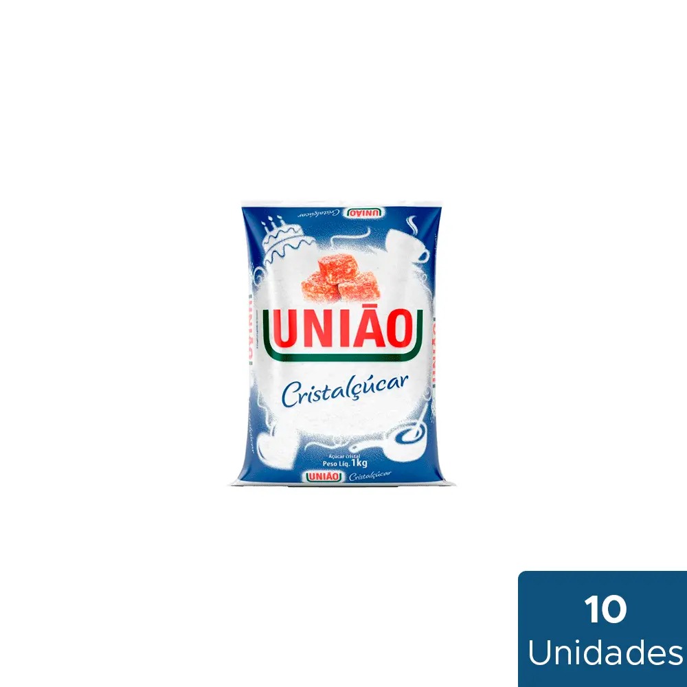 Açúcar Cristal União 1kg Fardo com 10 Unidades