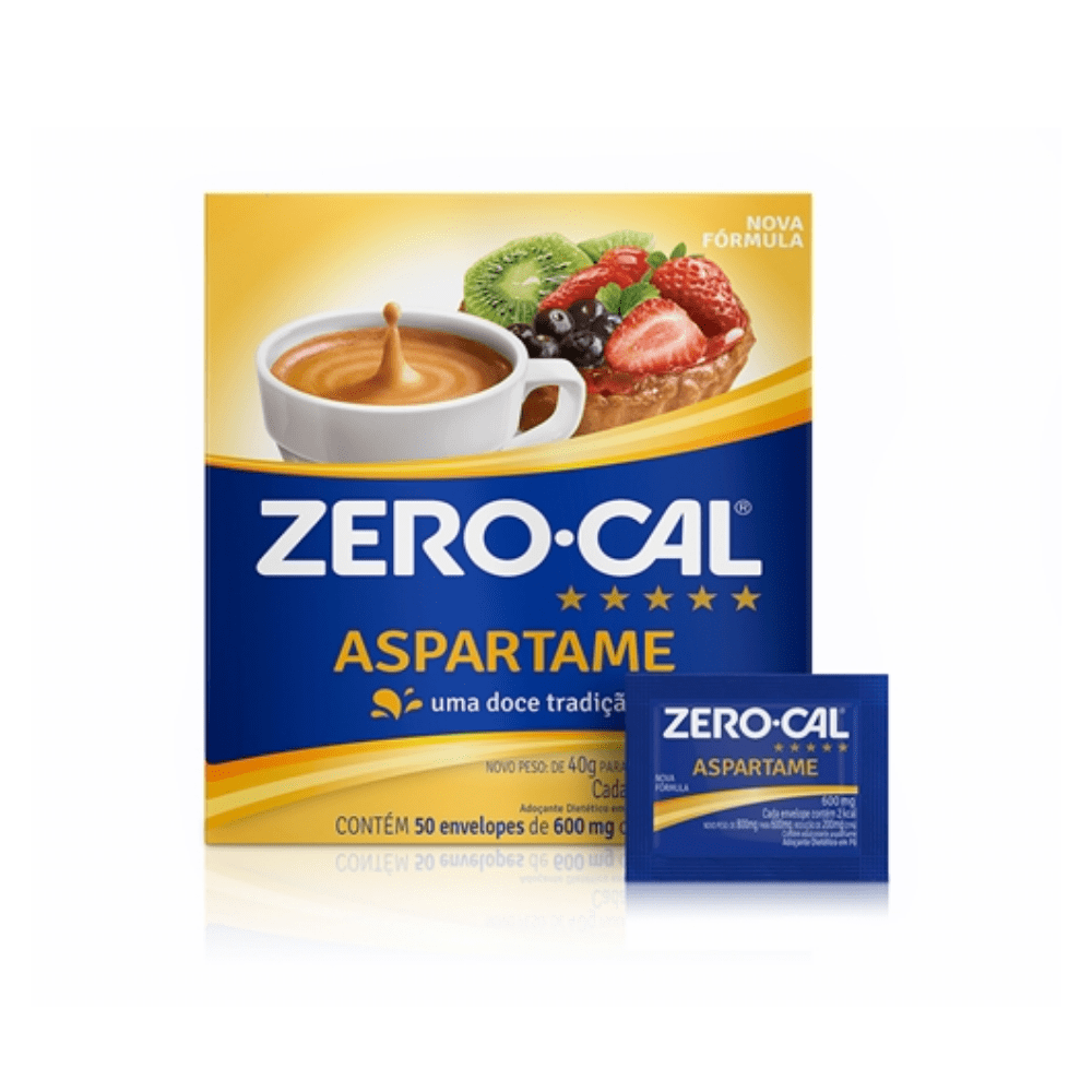 Adoçante em Pó Zero Cal Aspartame com 50 sachês de 0,6g