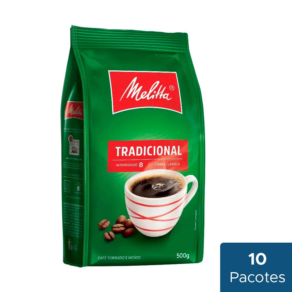 Café Tradicional Pouch Melitta 10 Pacotes de 500g