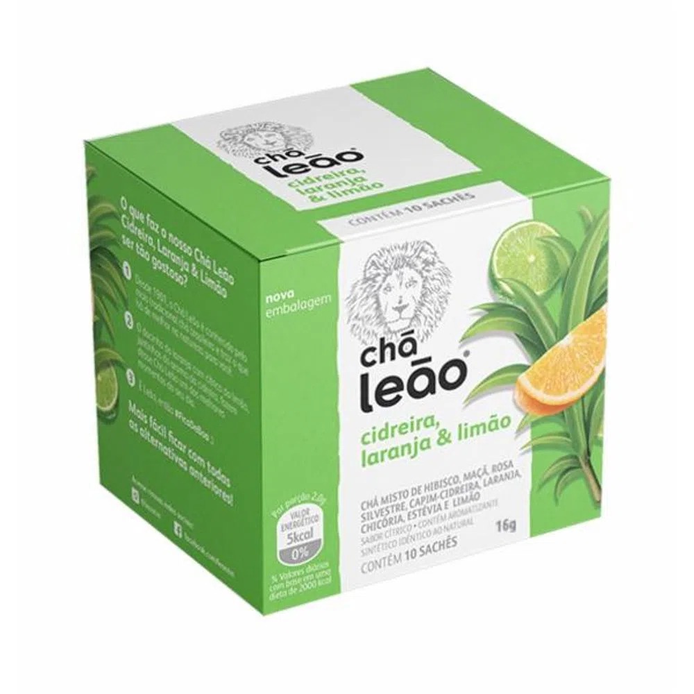 Chá leão mate + groselha negra com 10 sachês - Cha leao