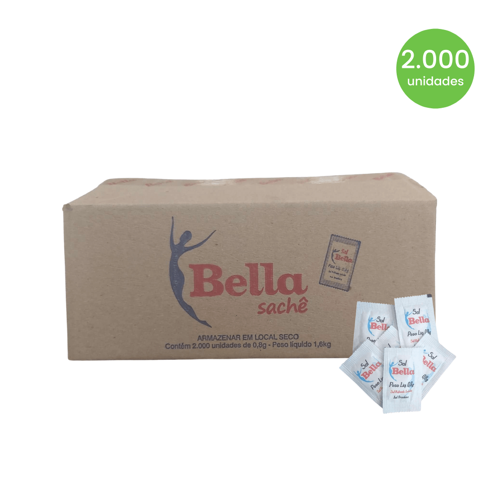 Sal de Mesa Bella 2.000 Sachês com 0,8g cada