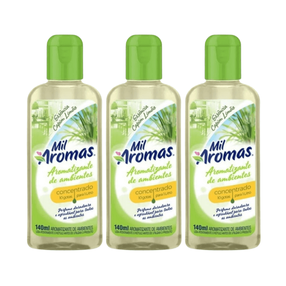 Essência Concentrada Capim Limão Mil Aromas 140ml com 3 Unid