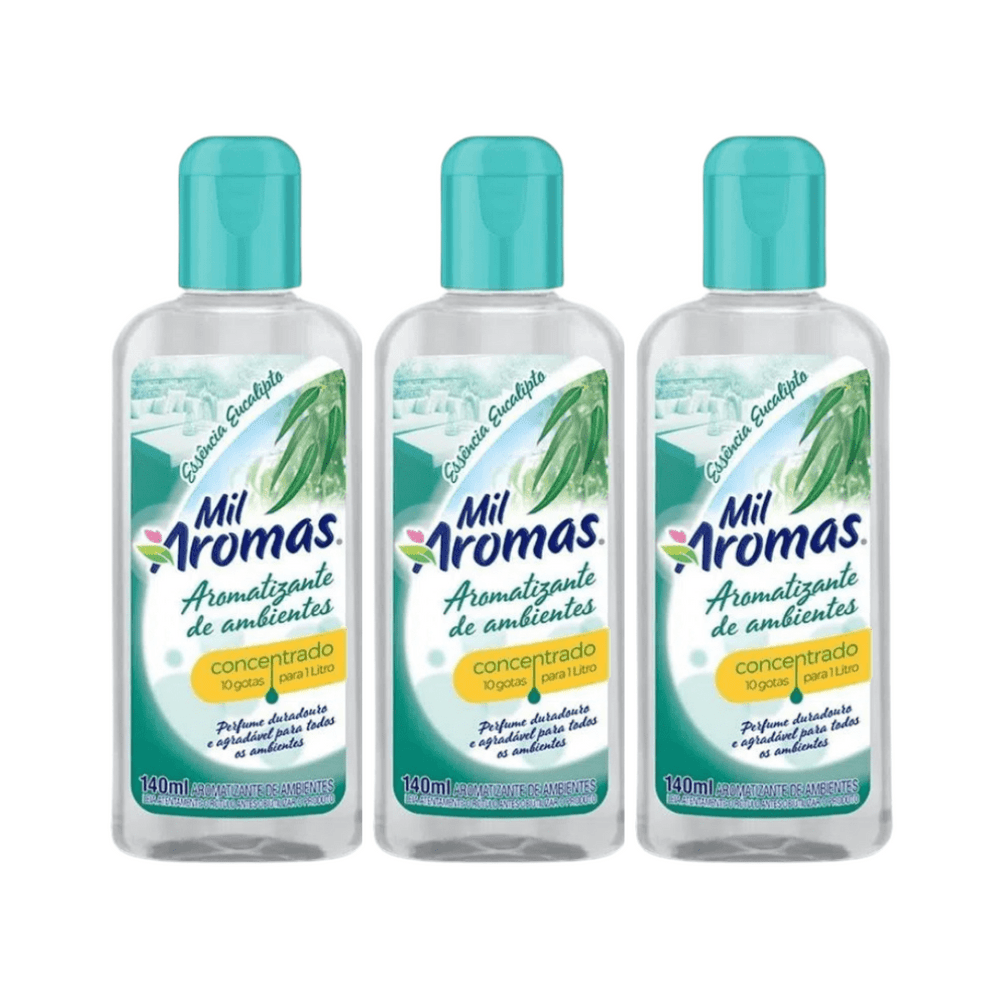 Essência Concentrada de Eucalipto Mil Aromas 140ml com 3 unid