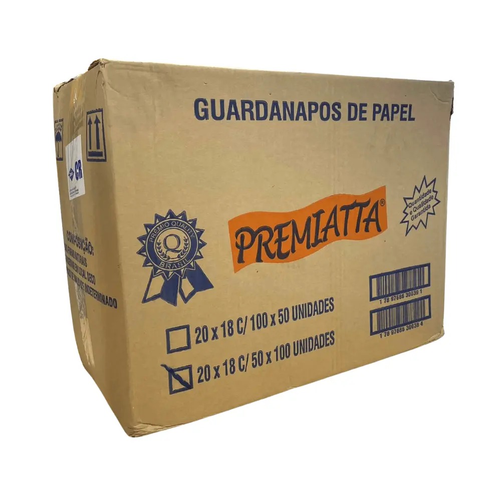 Guardanapo de Papel 20x18cm Premiatta Folha Simples com 5.000 Folhas Seda