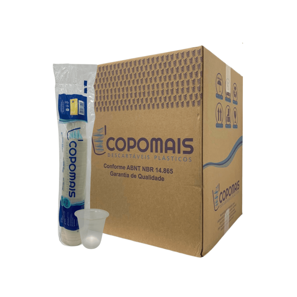 Copo Descartável Transparente 250ml Copomais 2.000 Unid