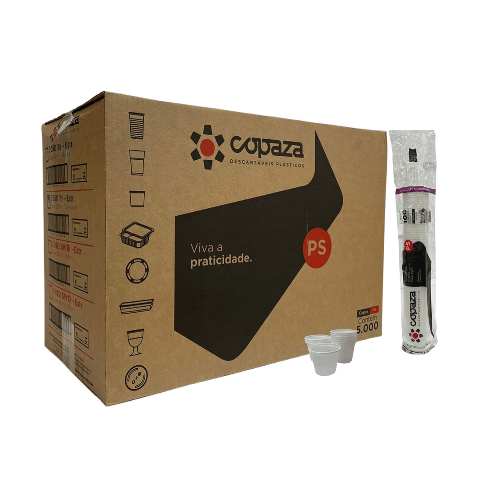 Copo Descartável 50ml Branco ABNT Copaza 5.000 Unid