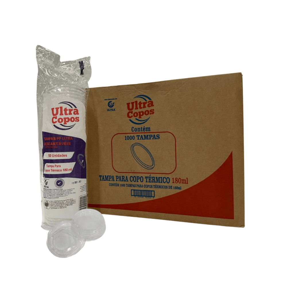 Tampa para Copos de Isopor de 180ml sem Furo Ultra com 1.000 Unid