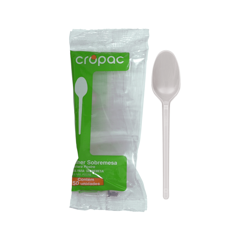 Colher para Sobremesa 12cm Cristal Cropac 20 Pacotes com 50 Unidades cada