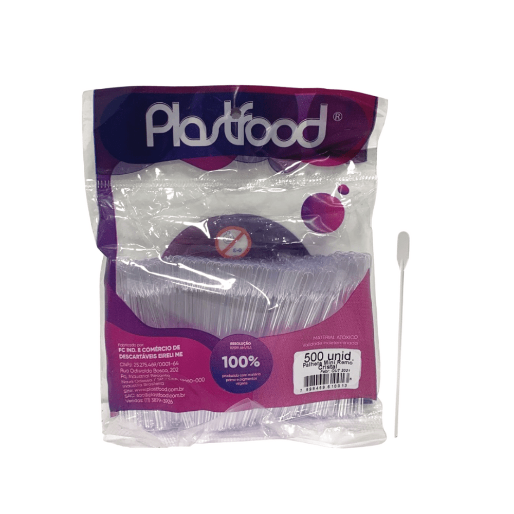 Palheta Mexedor de Café Bebidas 8,5cm PlastFood 500 Unid