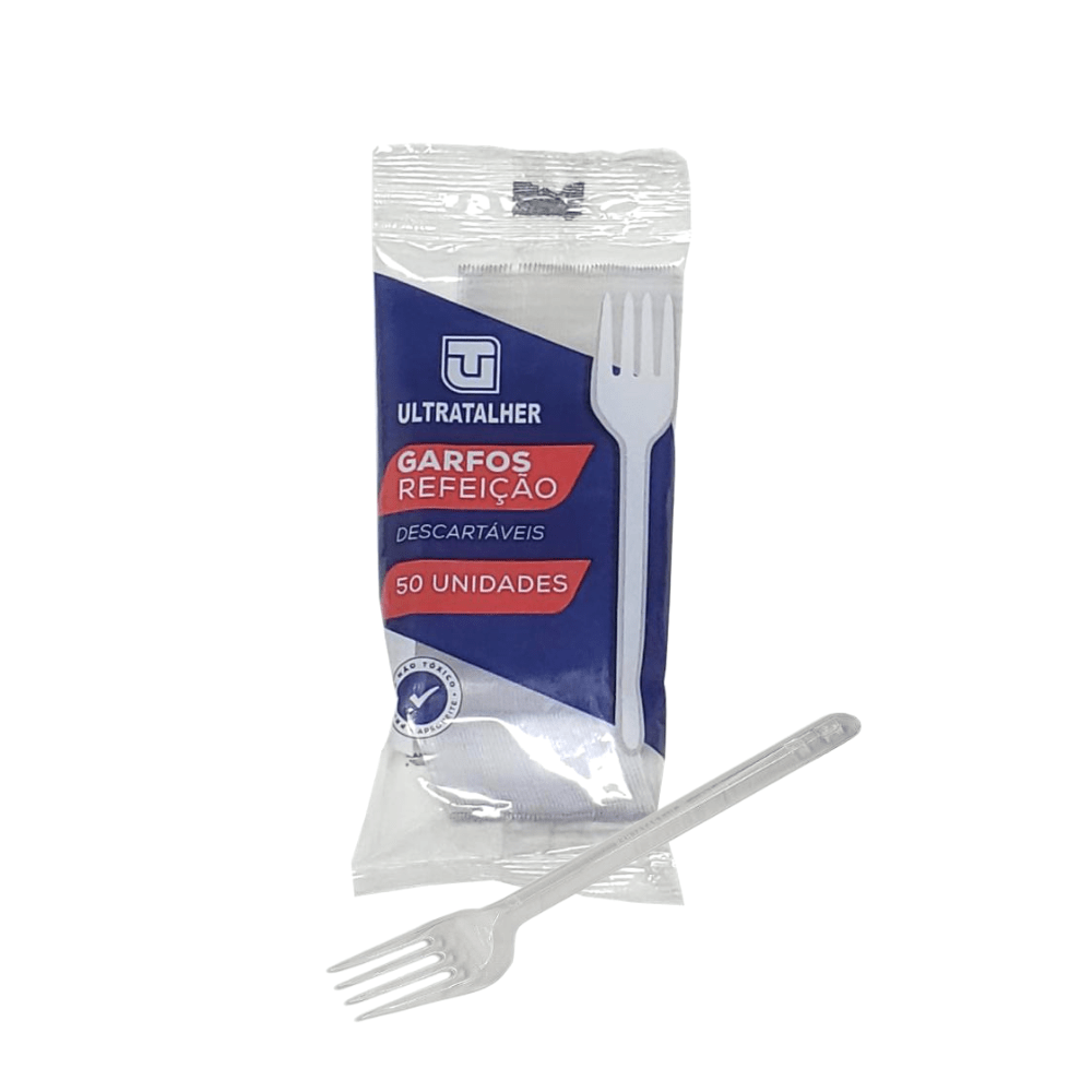 Garfo para Refeição 15,6cm Cristal Ultra 20 Pacotes com 50 Unidades cada