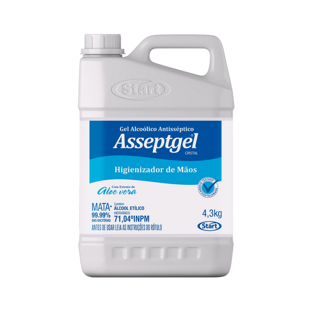 Álcool em Gel Para as Mãos 71,04º INPM Asseptgel Start 4,3kg Cristal