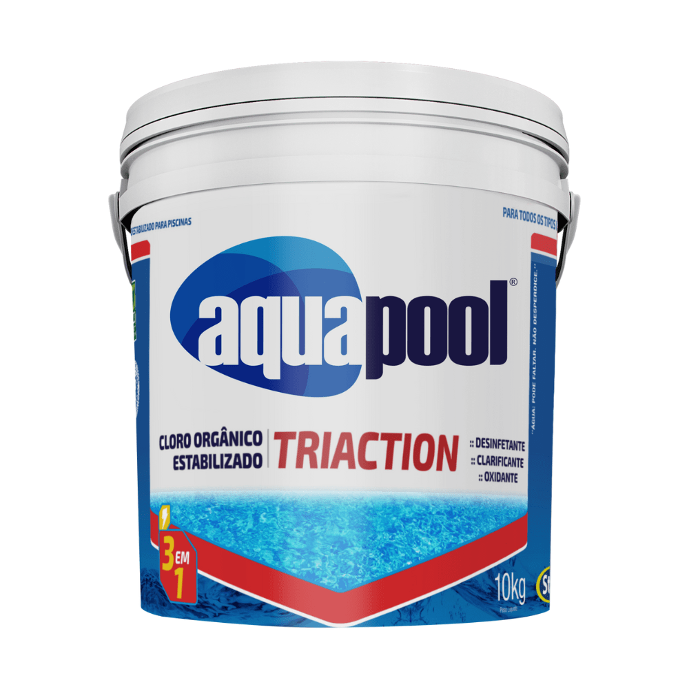 Cloro Granulado Triation Aquapool 10kg Água Pura e Cristalina