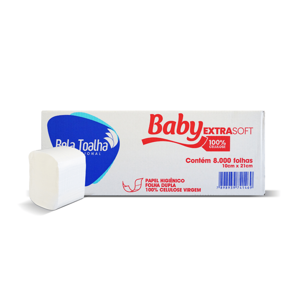 Papel Higiênico Interfolhado Cai-Cai Baby com 8.000 Folhas Dupla