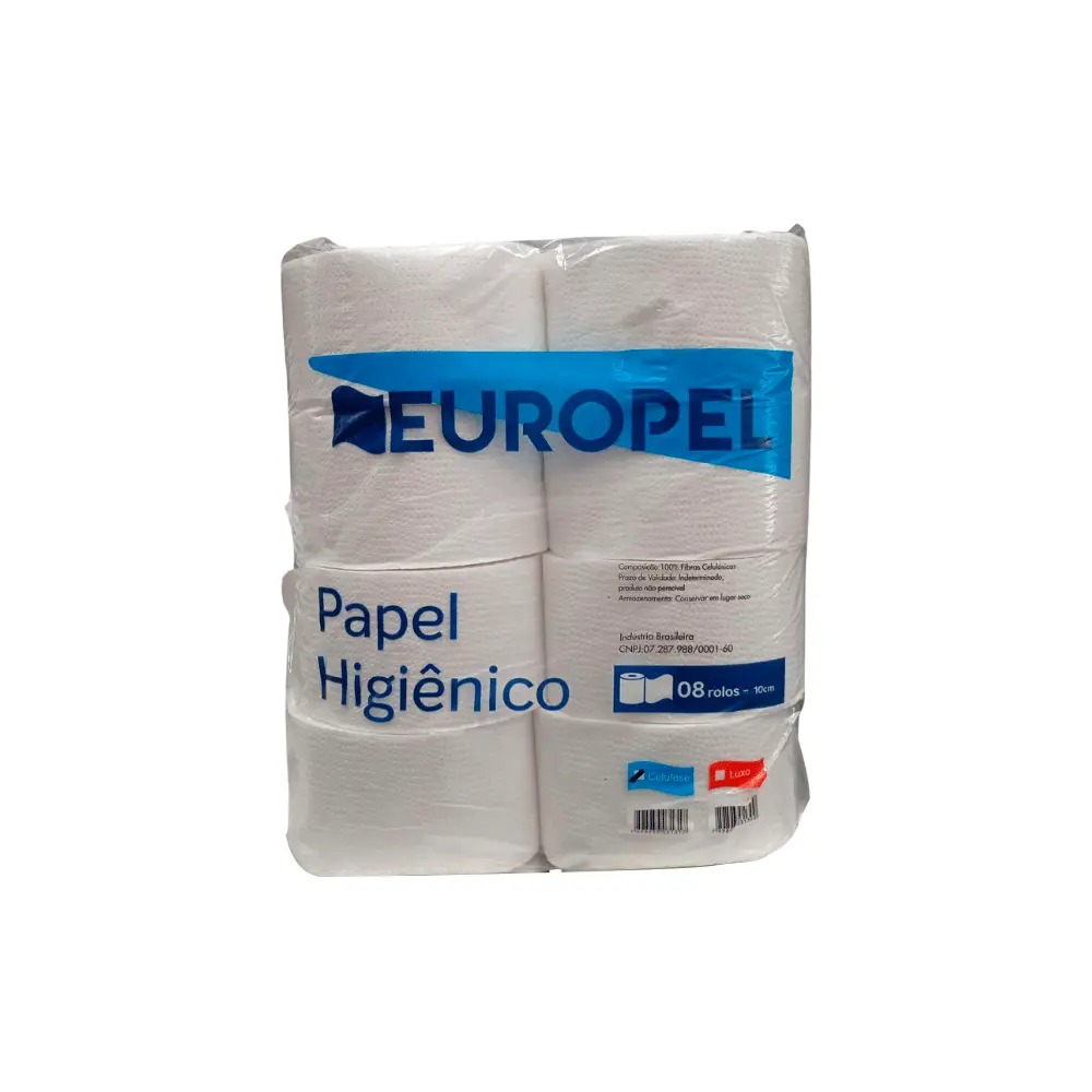 Papel Higiênico Europel 8 Rolos Folha Simples 100% Celulose