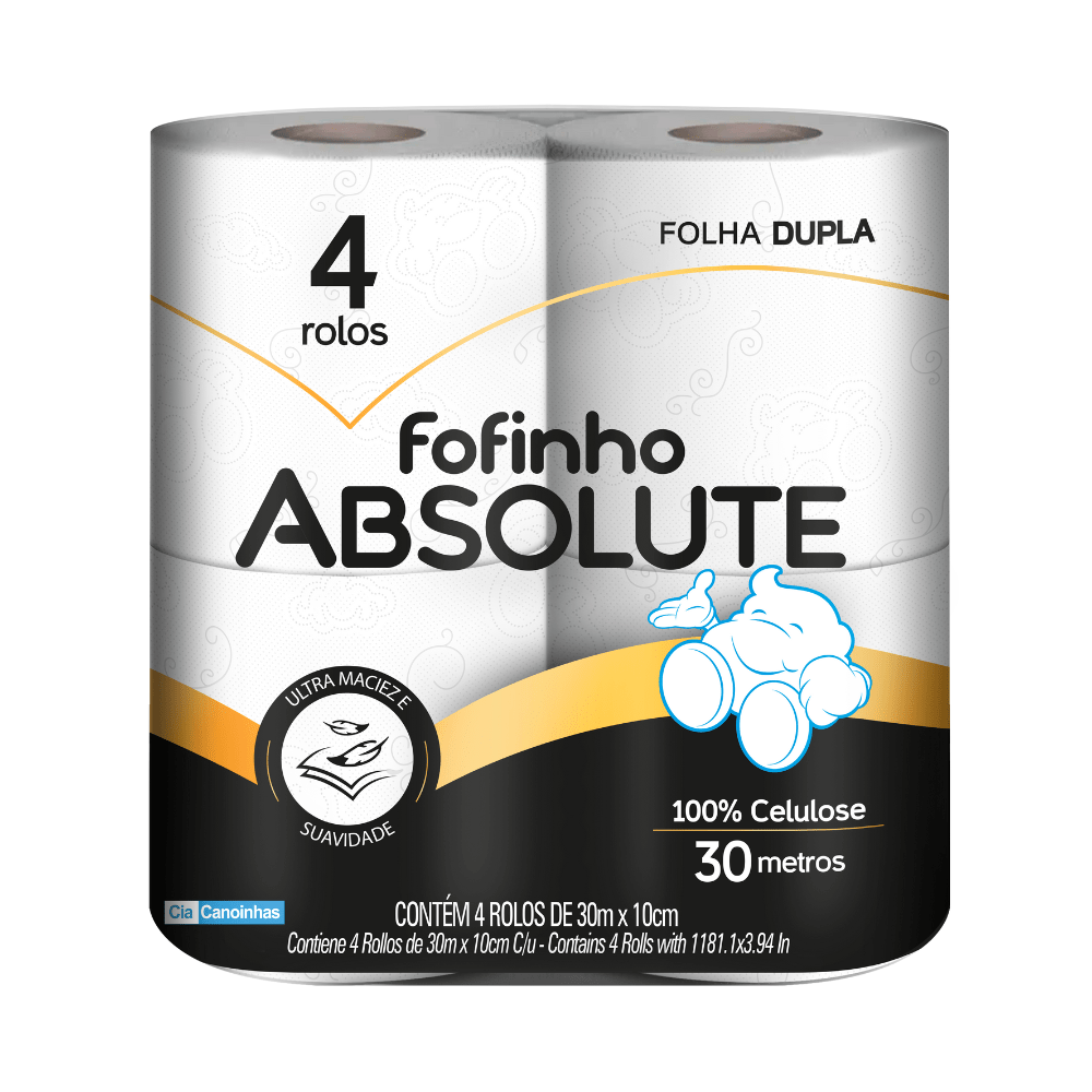 Papel Higiênico Fofinho Absolute 4 Rolos de 30 Metros Folha Dupla