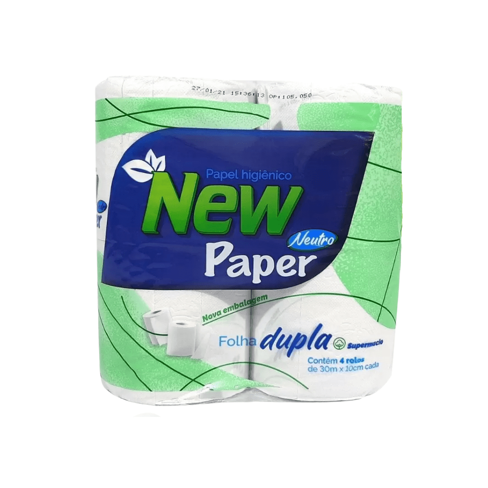 Papel Higiênico New Paper 4 Rolos de 30 Metros Folha Dupla