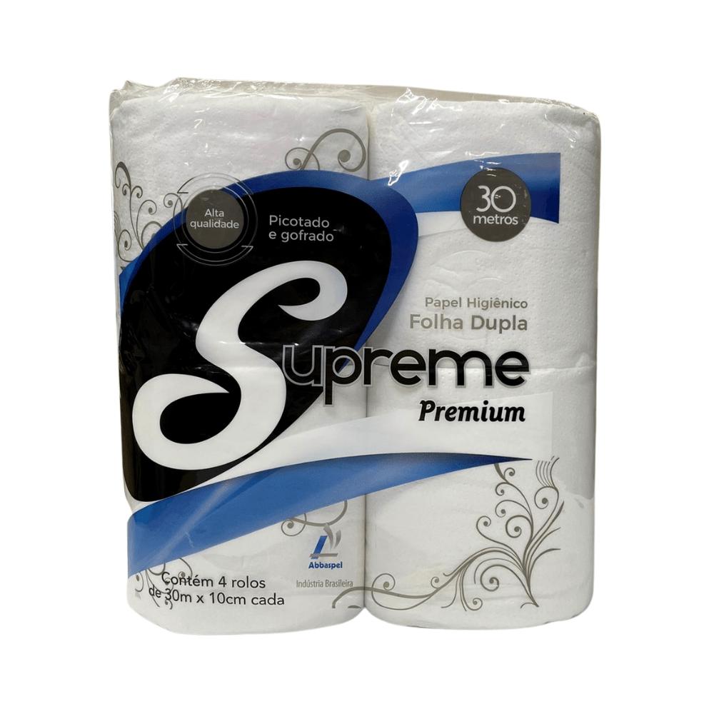 Papel Higiênico Supreme Premium 4 Rolos de 30 Metros Folha Dupla