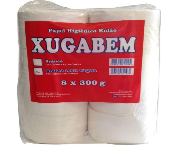 Papel Higiênico Xugabem C/8 Rolos de 300m Folha Simples