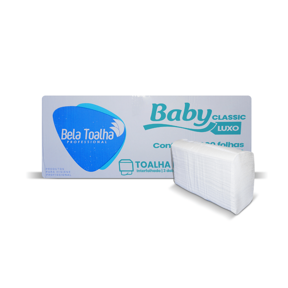 Papel Toalha Interfolha Baby 3 Dobras 4.800 Folhas Simples