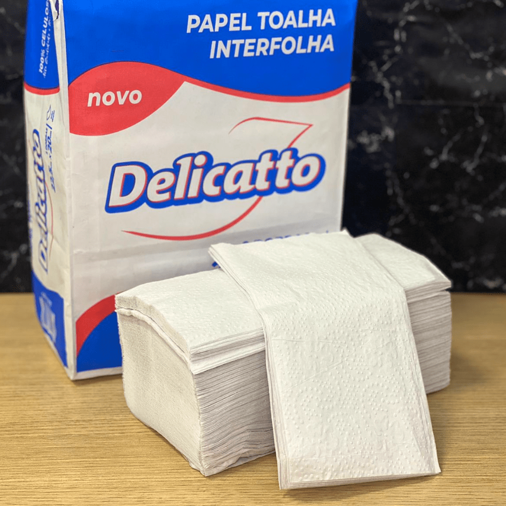 Papel Toalha Interfolha Delicatto 2 Dobras Folha Simples 22,5x20cm