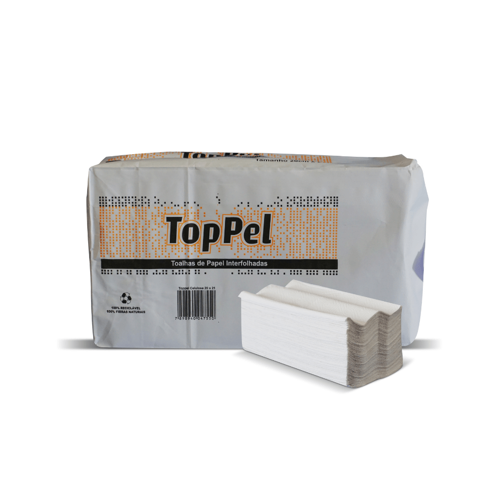 Papel Toalha Interfolha Toppel 2 Dobras Folha Simples 680g