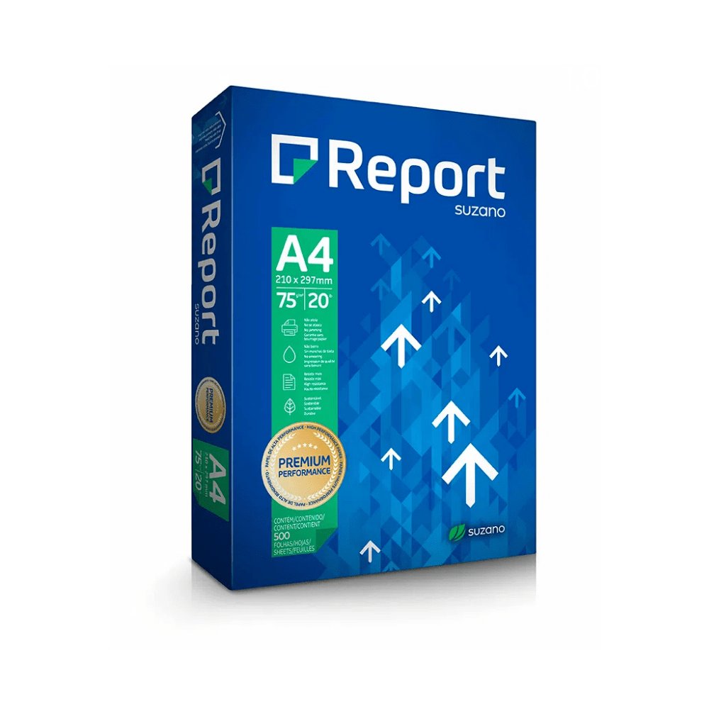 Folha de Papel Sulfite Report A4 com 500 Folhas 75g