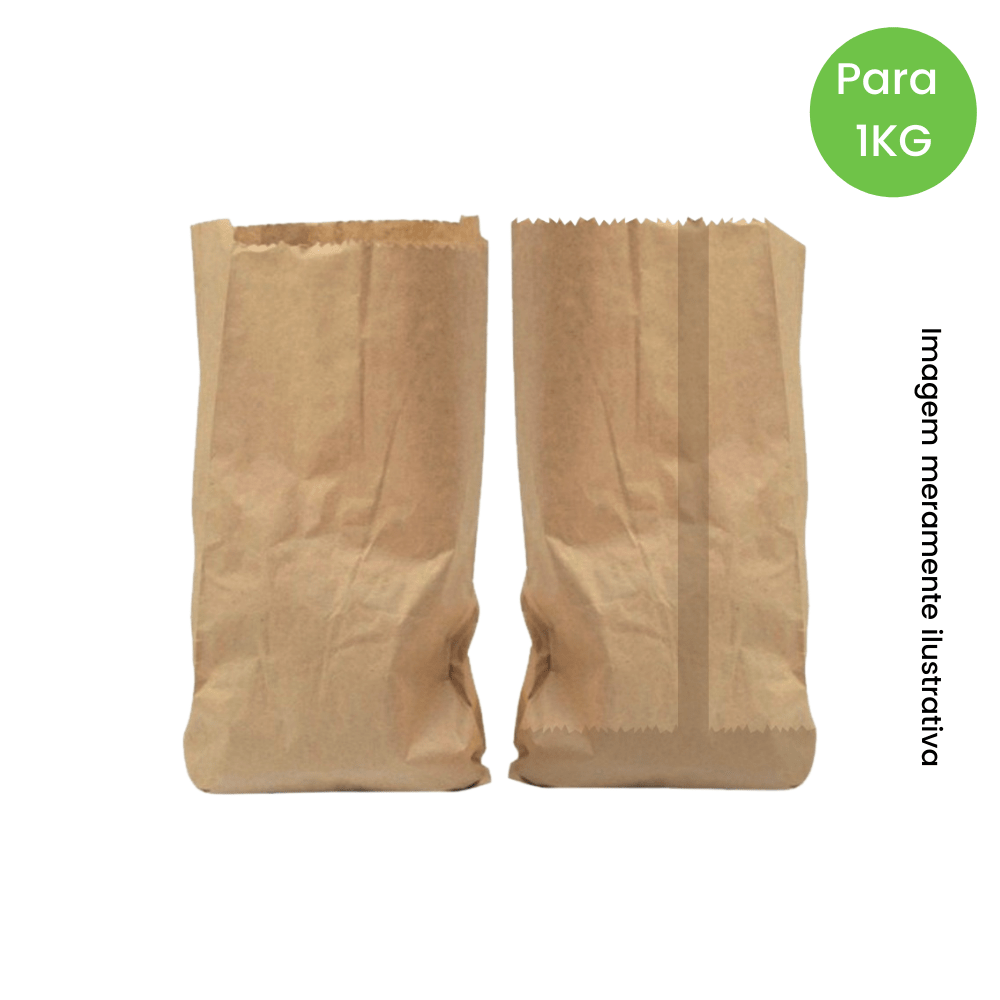 Saco Para Pão Kraft Liso de 1kg Embalebem 500 Unidades 32X26 38g