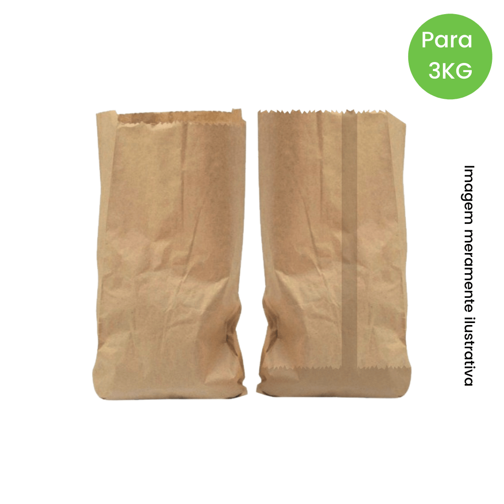 Saco Para Pão Kraft Liso de 3kg Embalebem 500 Unidades 45X36 38g