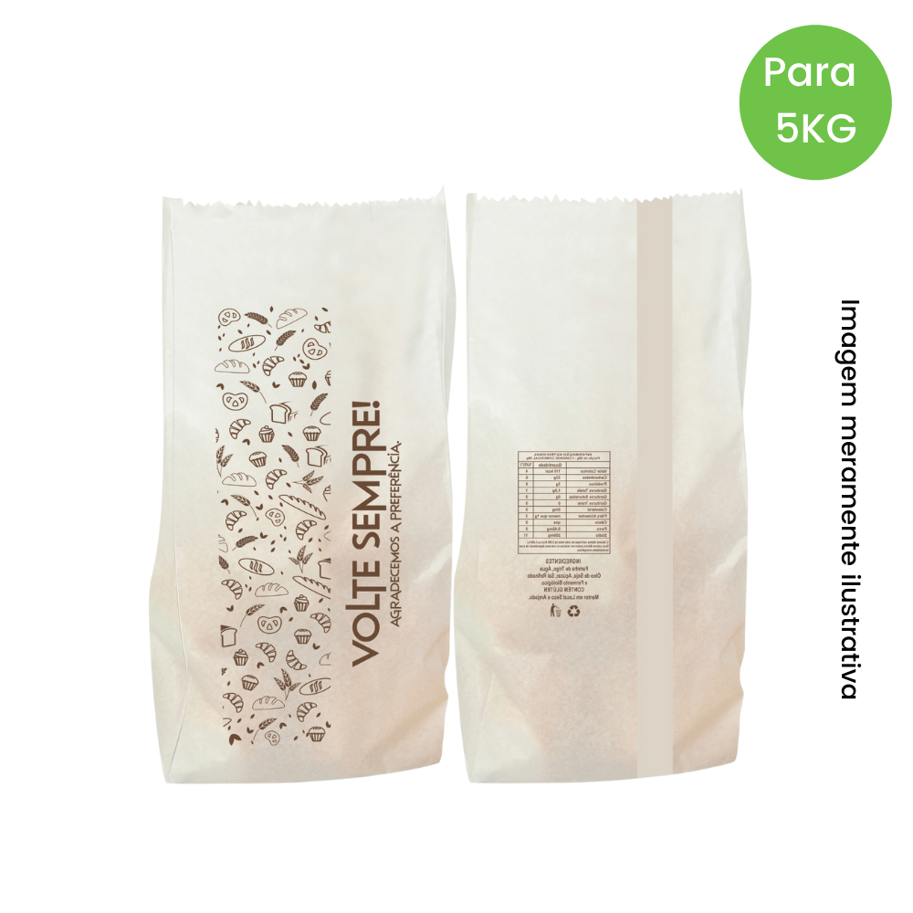 Saco para Pão Branco “Volte Sempre” 5Kg Embalebem 500 Unidades 52x44 30g