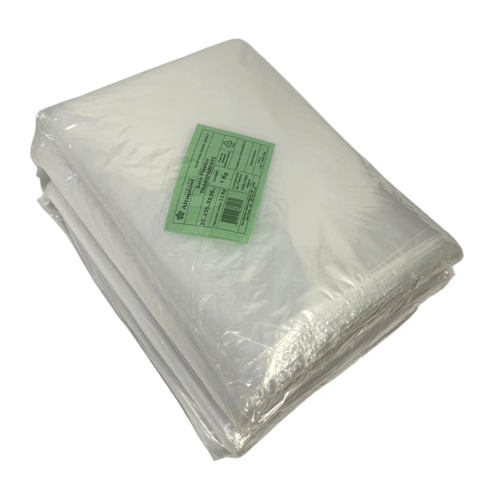 Saco Plástico Transparente 25x35 Altaplast Embalagem 5Kg